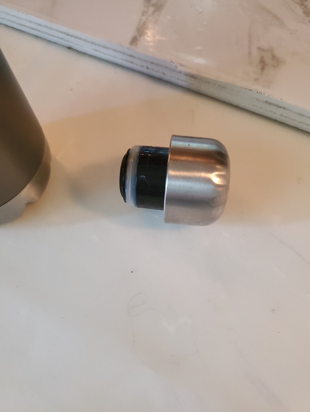 Amazon Metallic Gray Insulated Bottle with White and Orange Logo - Picture 5 of 7